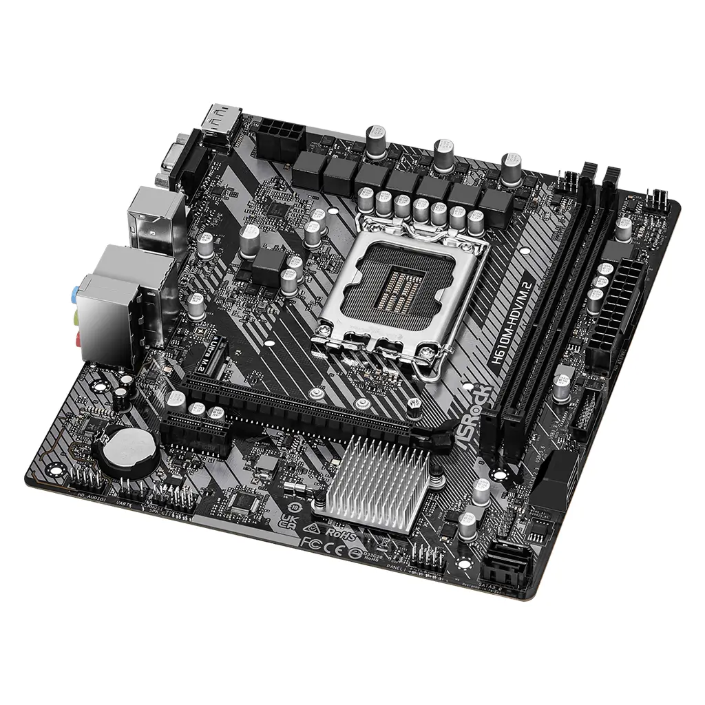 ASRock H610M-HDV/M.2 R2.0 Intel H610 LGA1700 Micro ATX DDR4 Motherboard - Image 3