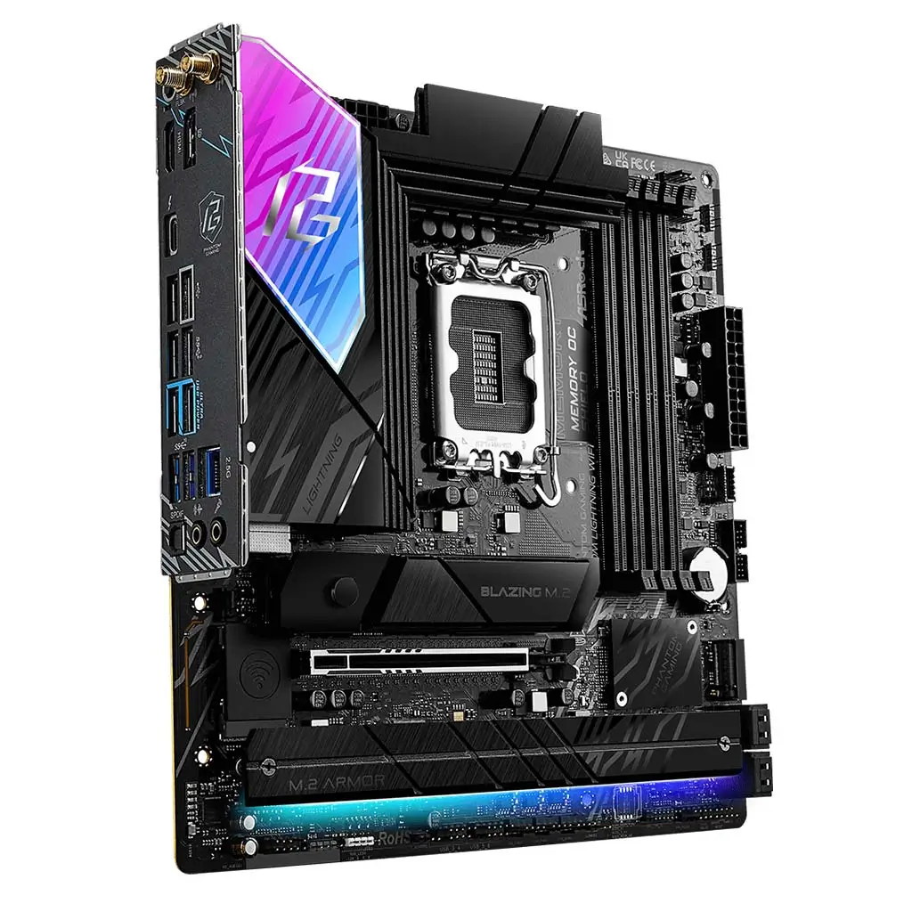 ASRock Phantom Gaming B860M Lightning WiFi DDR5 Intel LGA1851 Micro ATX Gaming Motherboard with WiFi 6E and Thunderbolt 4 - Image 4