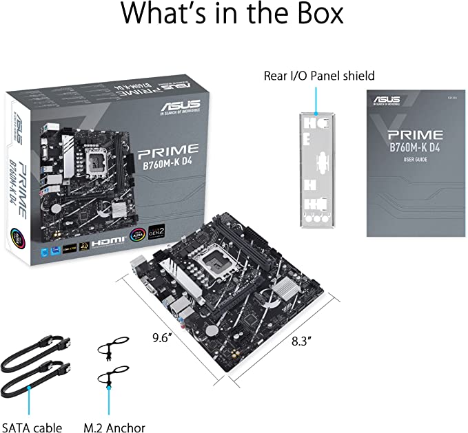 ASUS Prime B760M-K D4, an Intel® B760 LGA 1700 mATX - Image 2