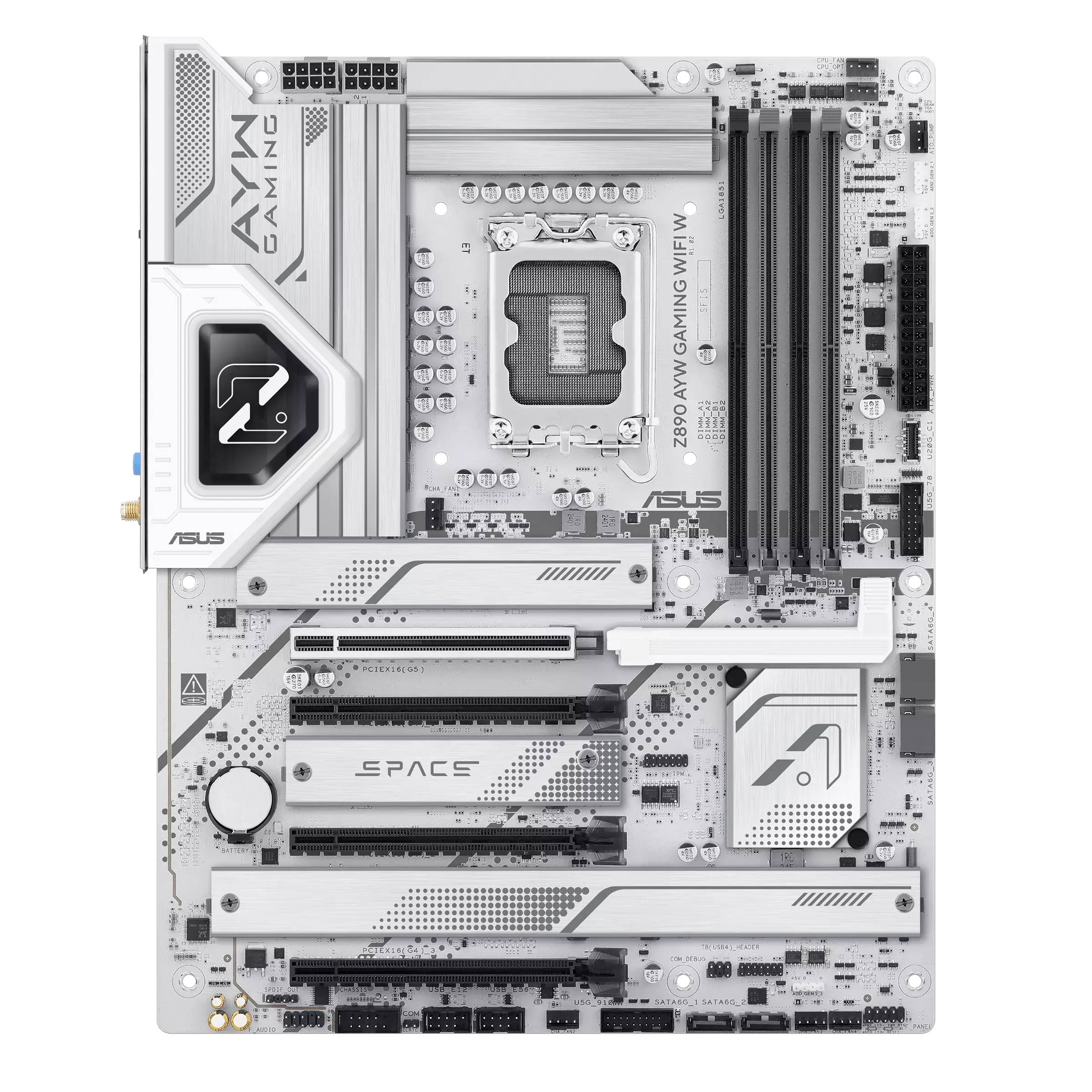 ASUS Z890-AYW Gaming WiFi W Motherboard, Intel Z890 Chipset, LGA1851 Socket, DDR5 Support, PCIe 5.0, WiFi, 2.5Gb Ethernet, ATX Gaming Motherboard | 90MB1I60-M0AAY0 - Image 3