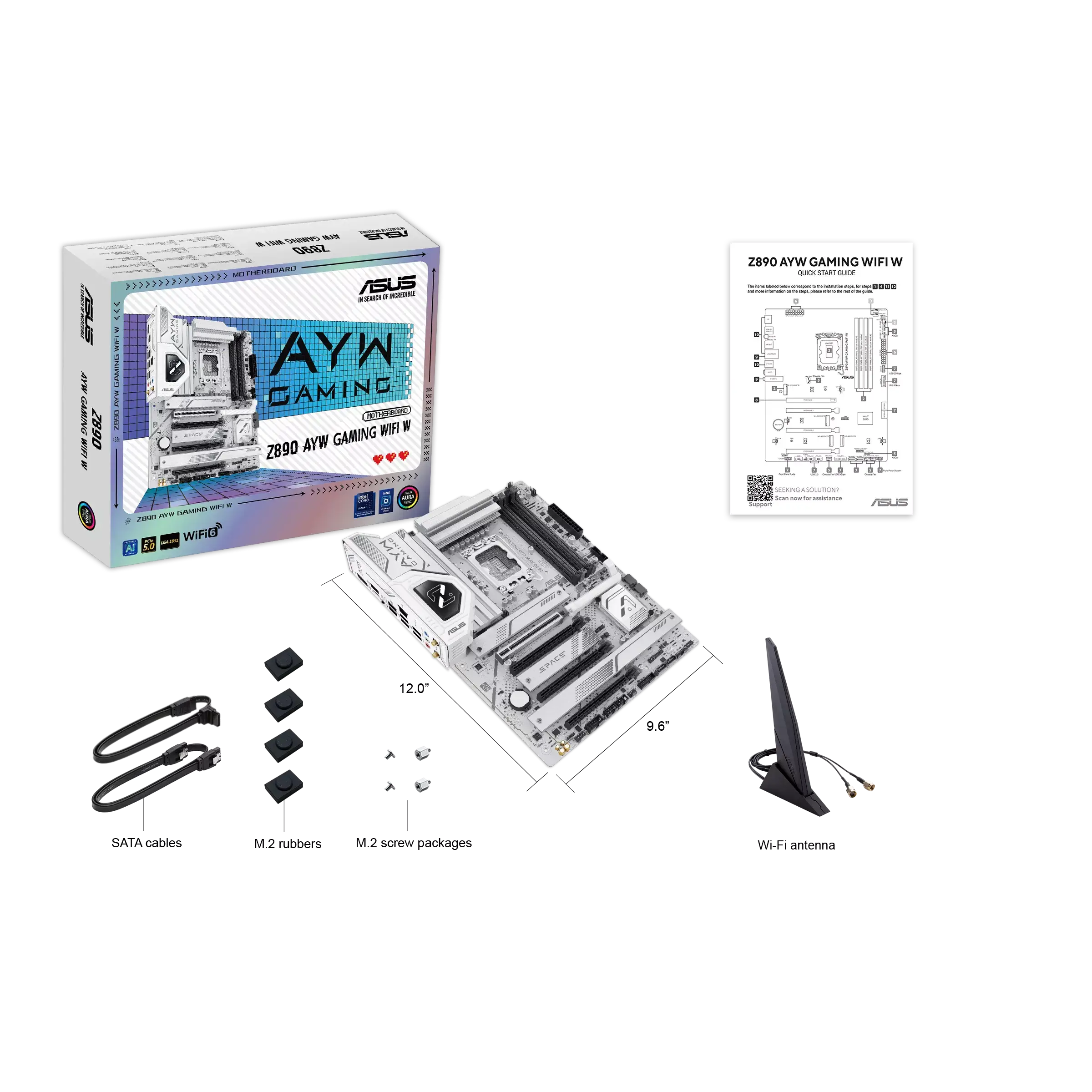 ASUS Z890-AYW Gaming WiFi W Motherboard, Intel Z890 Chipset, LGA1851 Socket, DDR5 Support, PCIe 5.0, WiFi, 2.5Gb Ethernet, ATX Gaming Motherboard | 90MB1I60-M0AAY0 - Image 9