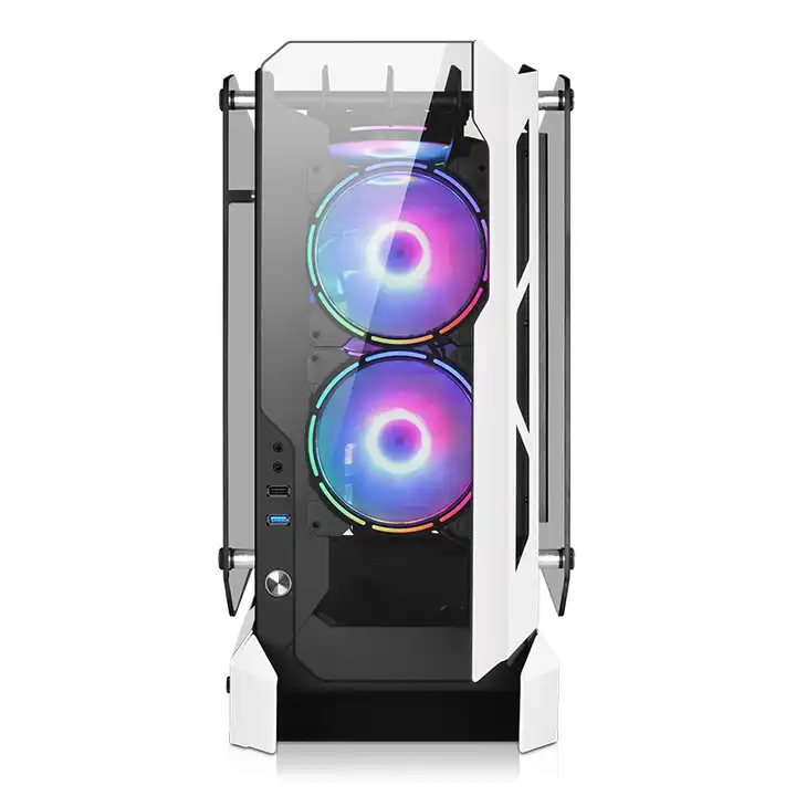 Ark ATX Mid-Tower PC Gaming Case, Non-Closed Case Tempered Glass Panel, 5 x Case Fans Installation Position - Front IO USB 3.0 Port, White - Not Include Fans - Image 8