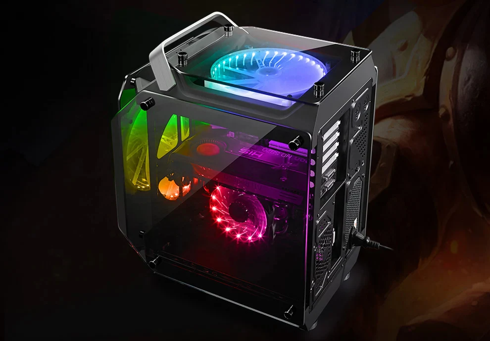Airflow ATX Desktop Case USB 3.0 Ports with Tempered Glass Panels Gaming Desktop Computer Case Side Glass E-sports Chassis M-ATX Motherboard 2x200mm Fan, Tempered Glass ATX/M-ATX Computer PC Case Black - Image 9
