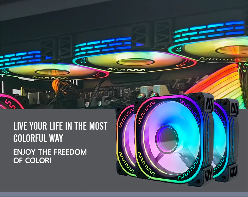 TrueNort Pc Case Fan 120mm RGB 6Pin 12V 3W White, Single Fan | YM1200 - Image 3