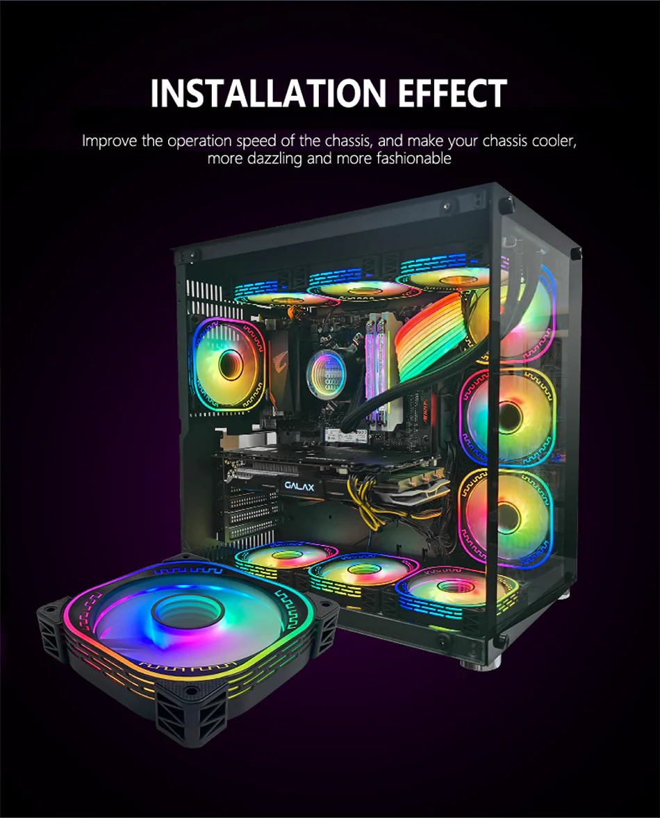 TrueNort Pc Case Fan 120mm RGB 6Pin 12V 3W White, Single Fan | YM1200 - Image 4