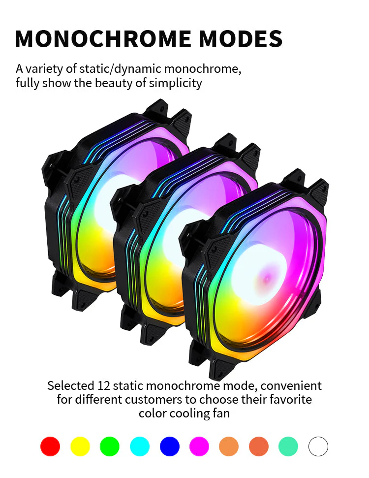 TrueNort Pc Case Fan 120mm RGB 6Pin 12V 3W White, Single Fan | MF-120-02 - Image 3