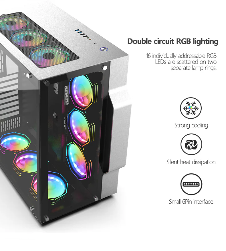TrueNort Pc Case Fan 120mm RGB 6Pin 12V 3W Black, Single Fan | BJ-120-01 - Image 8
