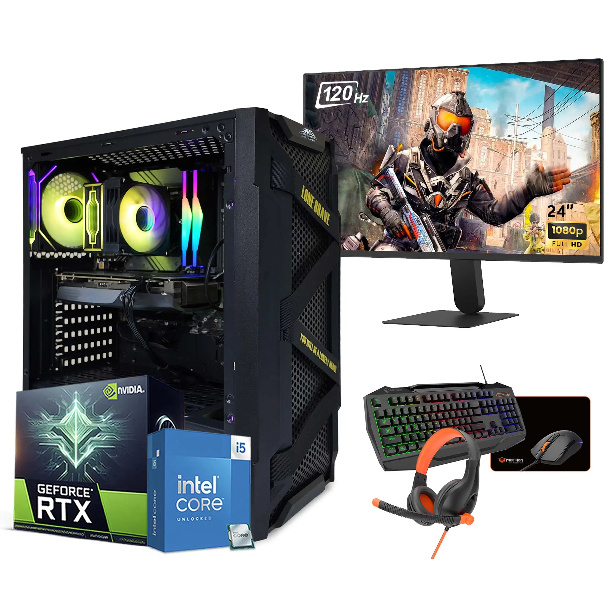 Eid Bundle Gaming PC, Intel Core i5-12400F, NVIDIA GeForce RTX 5050 8GB Graphics, 16GB DDR4 RAM, 512GB NVMe SSD, Windows 11 Pro, 1Year Warranty