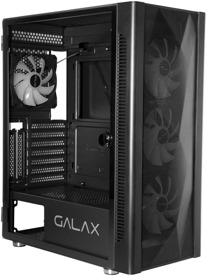 Galax Revolution 06 ATX Mid Tower Case ARGB Airflow Fits Up to 6*120mm Fans 360mm Radiators Gaming Case with USB 3.0/2.0 Interface, Glass Side Panel, Black - Image 7