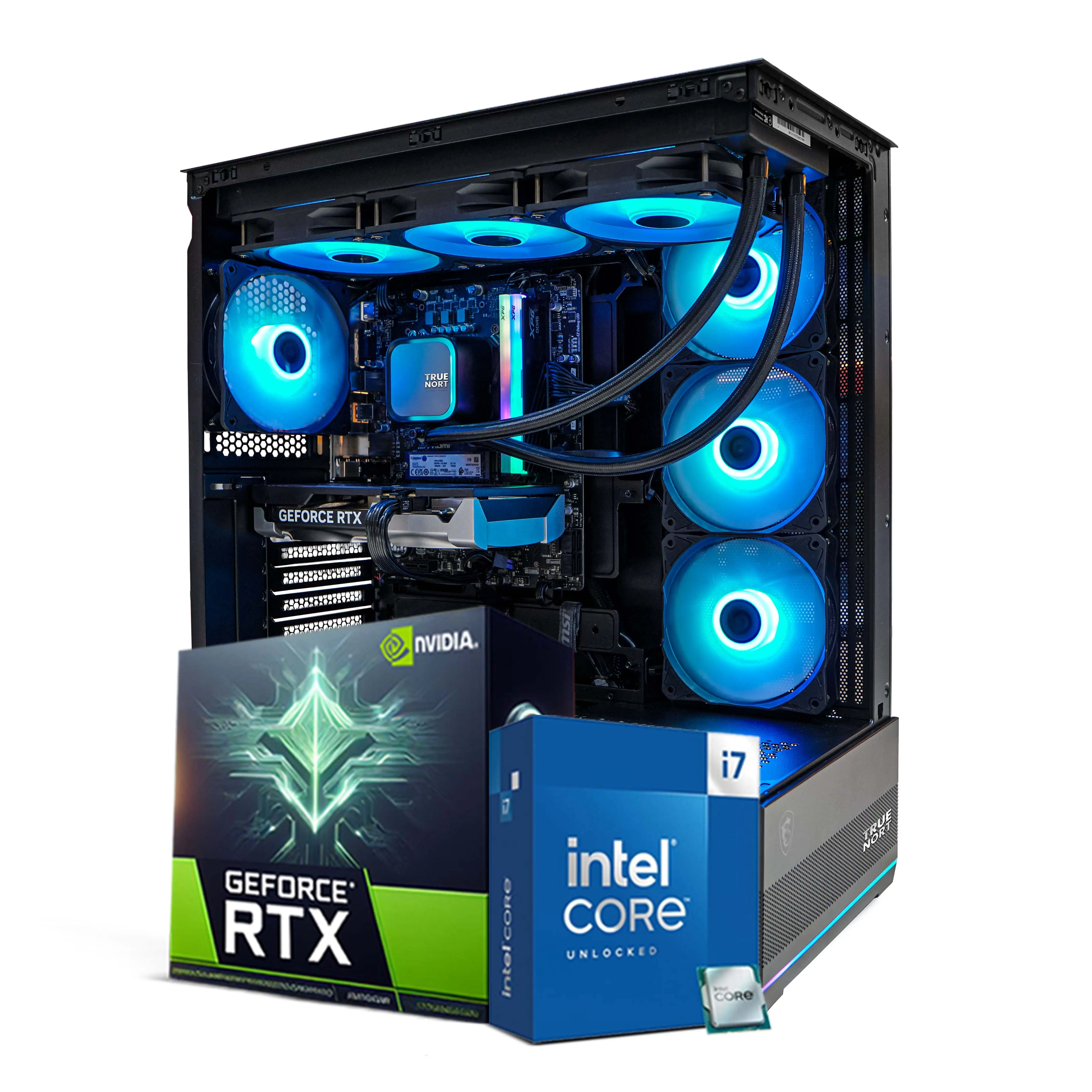 Gaming PC Delta, Intel Core i7-14700F, NVIDIA GeForce RTX 5060 8GB Graphics Card, 16GB DDR5 RAM, 1TB NVMe SSD, Windows 11 Pro, RGB Black Gaming Case