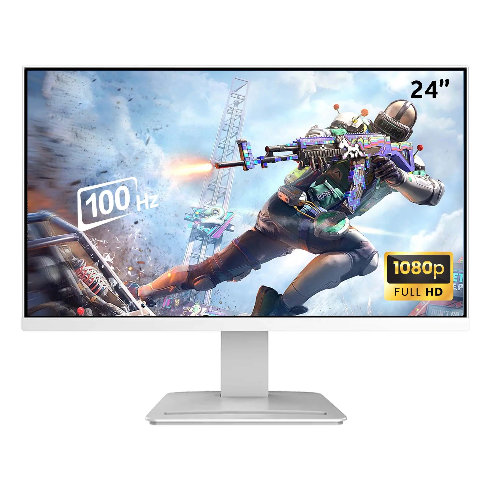 Gaming PC Prebuilt Bundle, AMD Ryzen 5 5500, AMD Radeon RX 580 8GB Graphics Card, 16GB DDR4 RAM, 1TB NVMe SSD, 24-inch Full HD Monitor, 3 in 1 Gaming Combo, Windows 11 Pro, RGB White Gaming Case - Image 3
