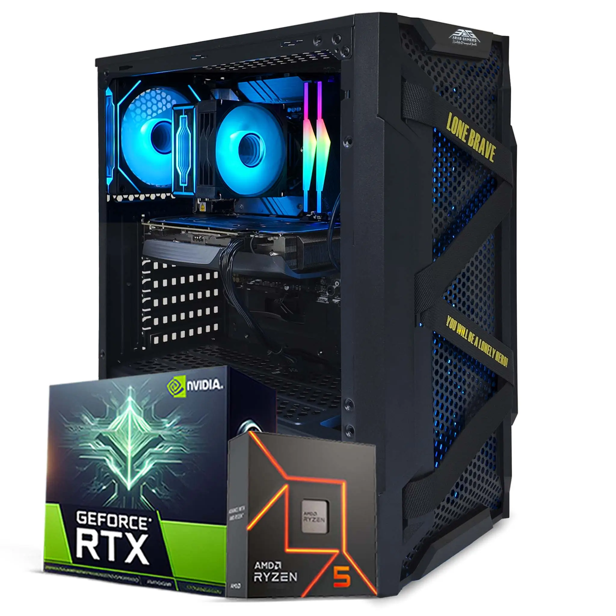 Gaming PC, AMD Ryzen 5 9600X, NVIDIA Geforce RTX 5060 Ti 16GB, 16GB DDR5 RAM, 1TB NVMe SSD, RGB Black Gaming Case - UAE