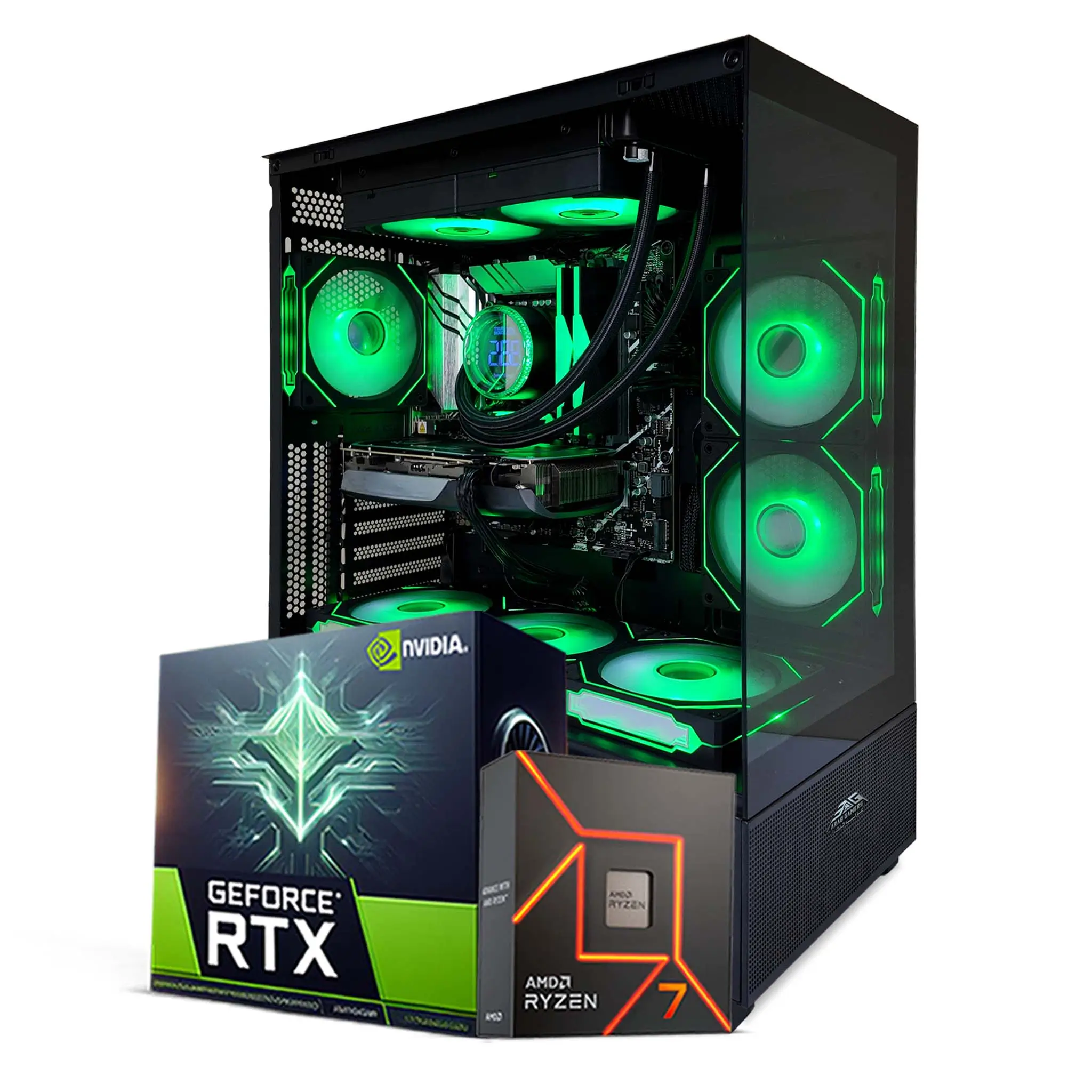 Gaming PC Desktop, AMD Ryzen 7 9800X3D, NVIDIA RTX 5070 12GB Graphics Card, 32GB DDR5 RAM, 1TB NVMe SSD, RGB Black Gaming Case