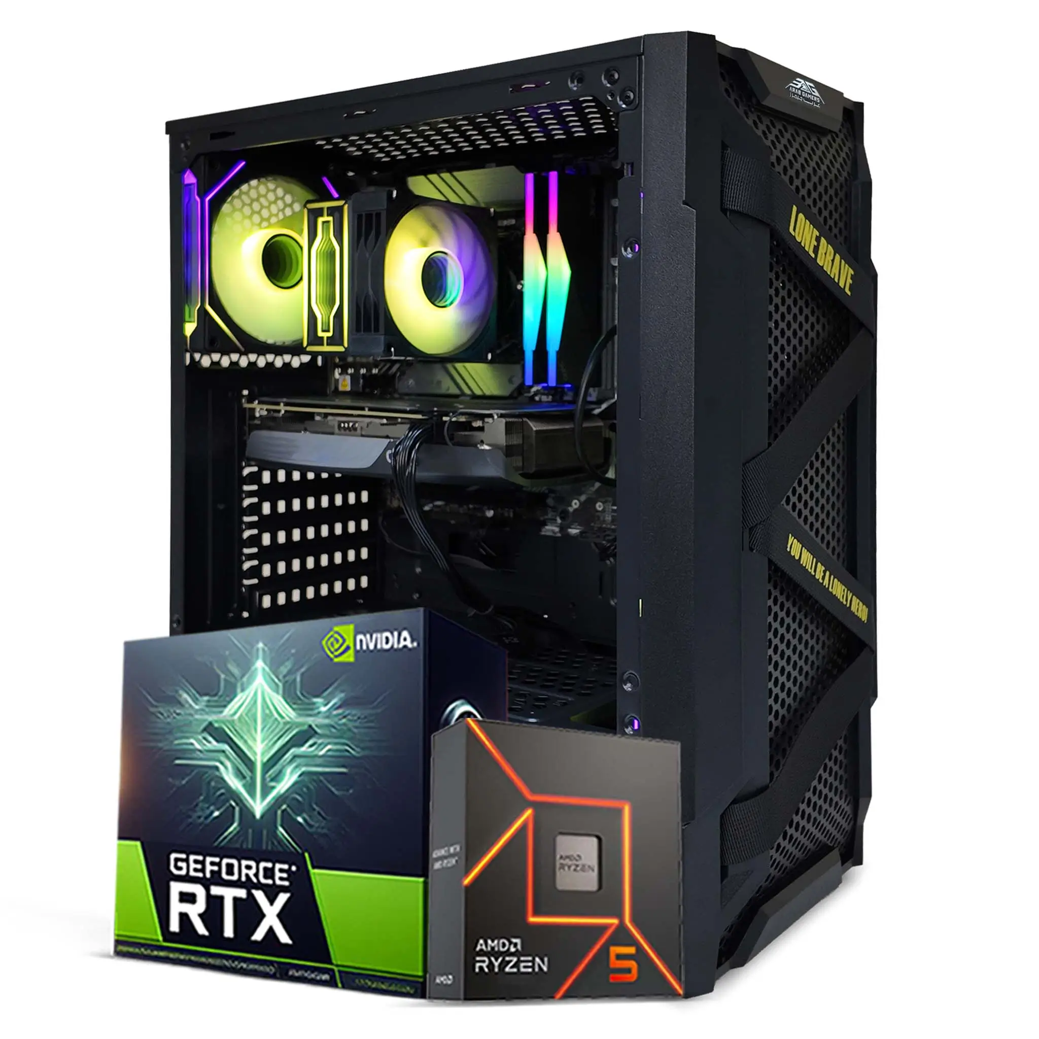 Gaming PC, AMD Ryzen 5 9600X, NVIDIA GeForce RTX 5060 Ti 16GB GDDR7 Graphics Card, 32GB DDR5 RAM, 1TB NVMe SSD, Windows 11 Pro, RGB Black Gaming Case