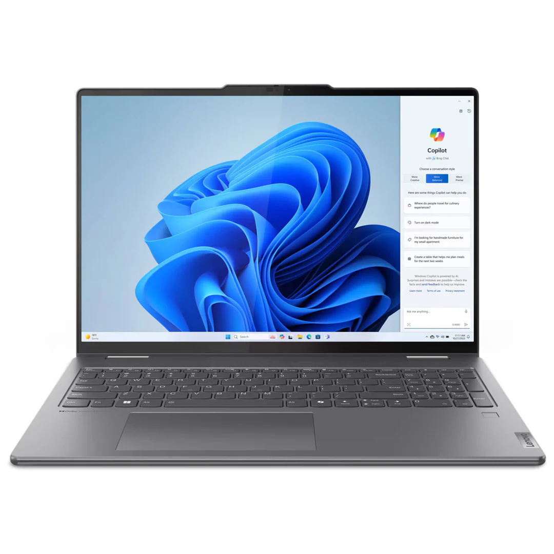 Lenovo Yoga 7 2-in-1 161ML9 Laptop, 16" WUXGA Touch Display, Intel Core Ultra 7 155U, 16GB RAM, 1TB SSD, Wi-Fi 6, Backlit Keyboard, Windows 11 Home, Storm Grey
