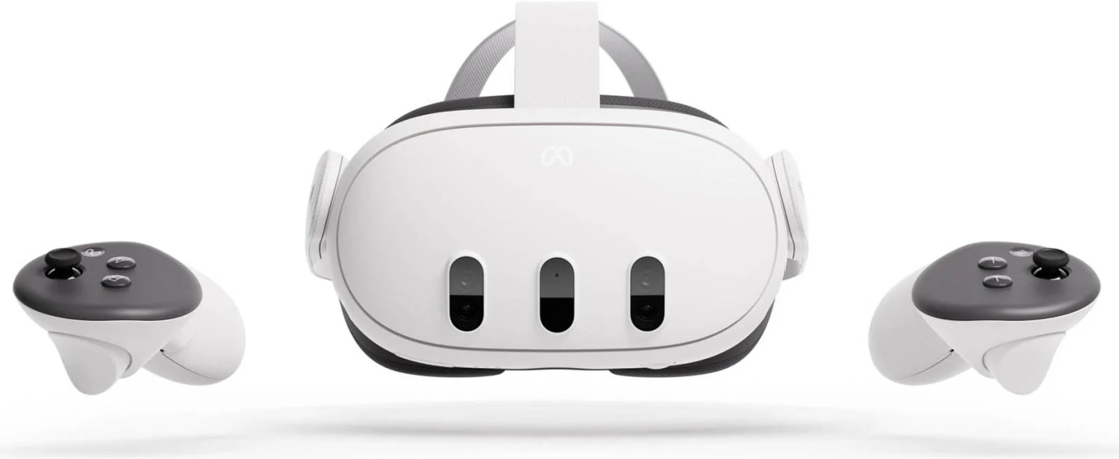 Meta Quest 3 Advanced VR Headset, 2064x2208 Resolution Per Eye, 128GB Storage, Ring-Free Touch Plus Controllers, Adjustable Strap,TruTouch Haptic Feedback, Built-In 3D Spatial Audio, White | QUEST-3