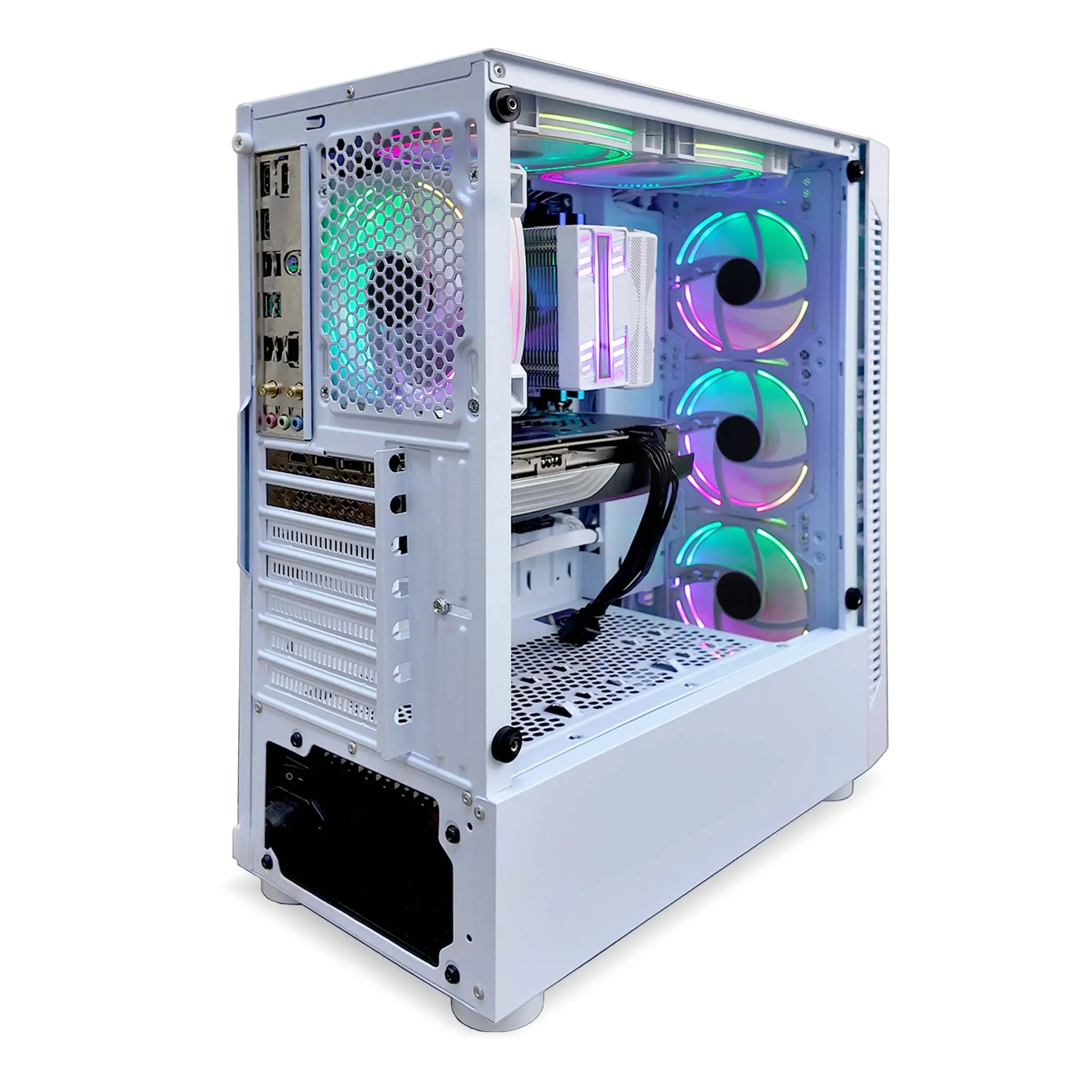 PowerLite Gaming PC, AMD Ryzen 5 5500, AMD Radeon RX 580 8GB Graphics Card, 16GB DDR4 RAM, 512GB NVMe SSD, Windows 11 Pro, RGB White Gaming Case - Image 5