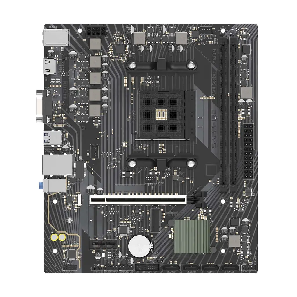 SAPPHIRE A520M-E AMD A520 AM4 DDR4 Micro-ATX Motherboard - Image 3