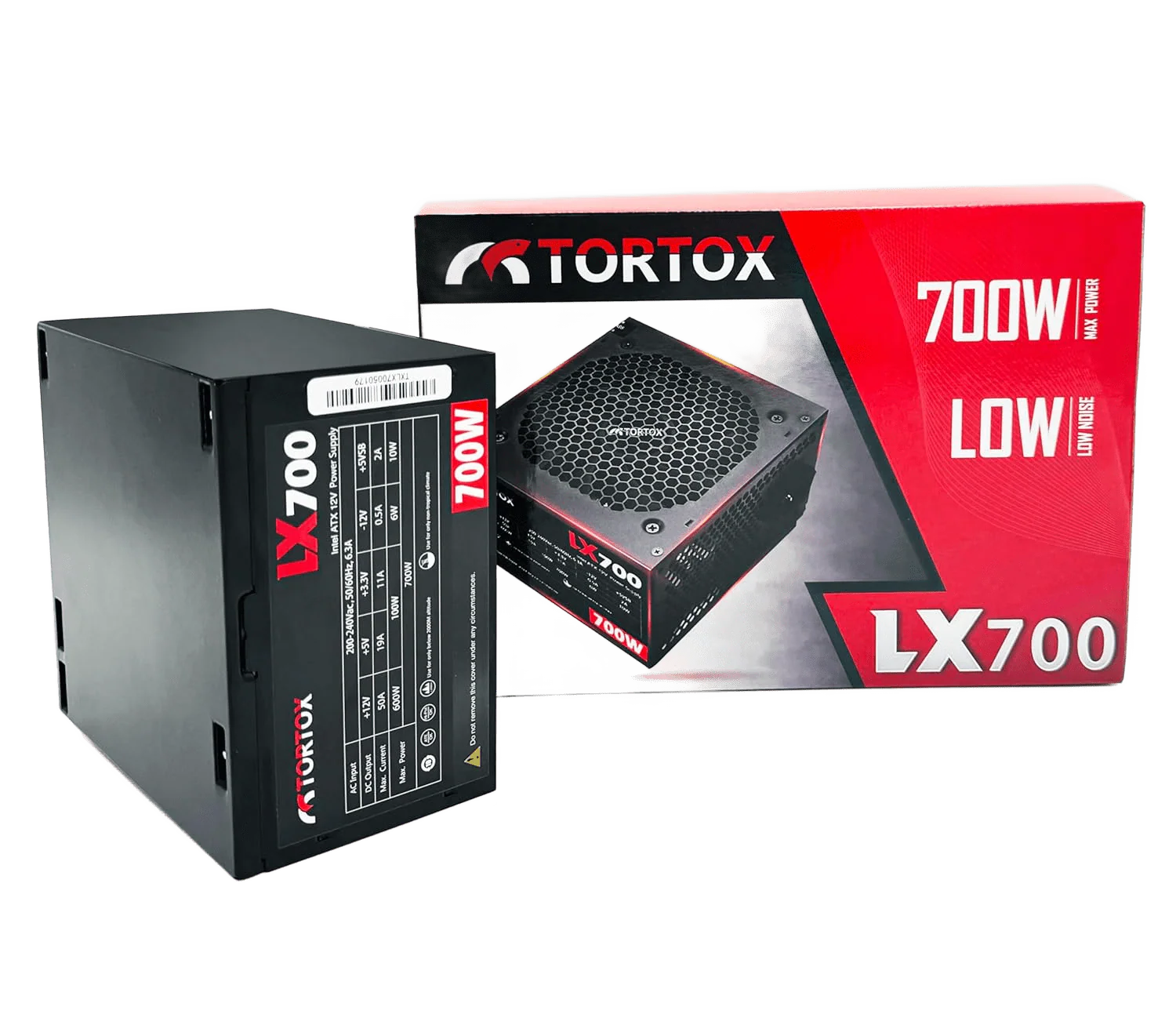 Tortox LX700 Low Noise ATX Power Supply For Gaming PC Case, 700W PSU, Latest INTEL and AMD, 12CM Cooling Fan, 6+2 Pin VGA Interface, 160V to 264V Input Voltage