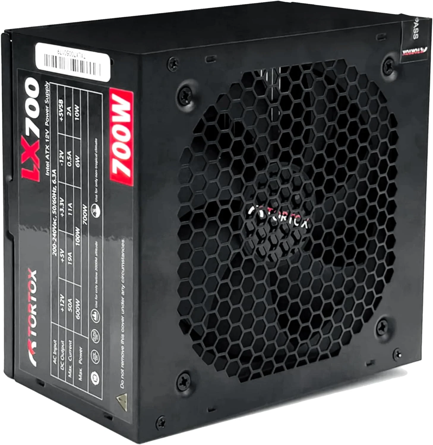 Tortox LX700 Low Noise ATX Power Supply For Gaming PC Case, 700W PSU, Latest INTEL and AMD, 12CM Cooling Fan, 6+2 Pin VGA Interface, 160V to 264V Input Voltage - Image 3