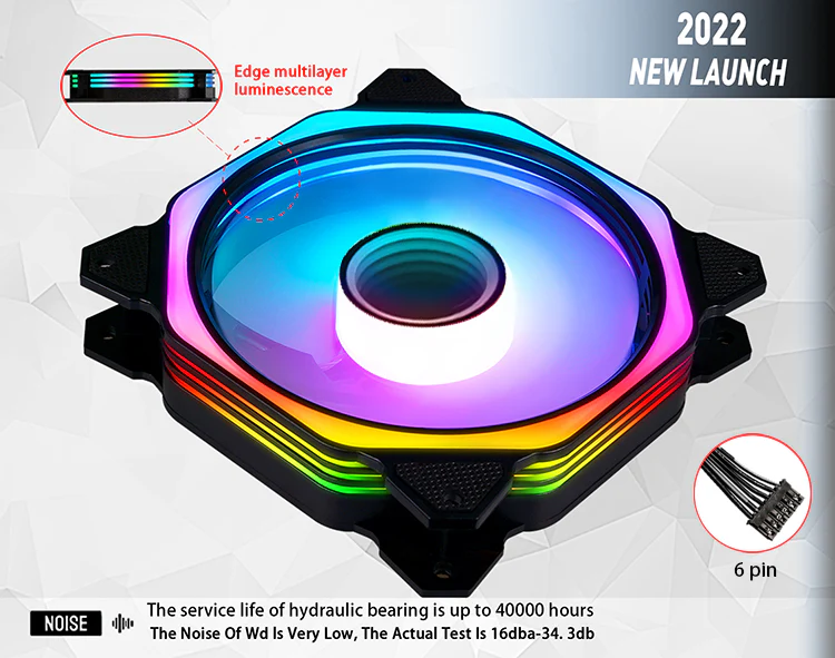 TrueNort Pc Case Fan 120mm RGB 6Pin 12V 3W Black, Single Fan | MF-120-02 - Image 8
