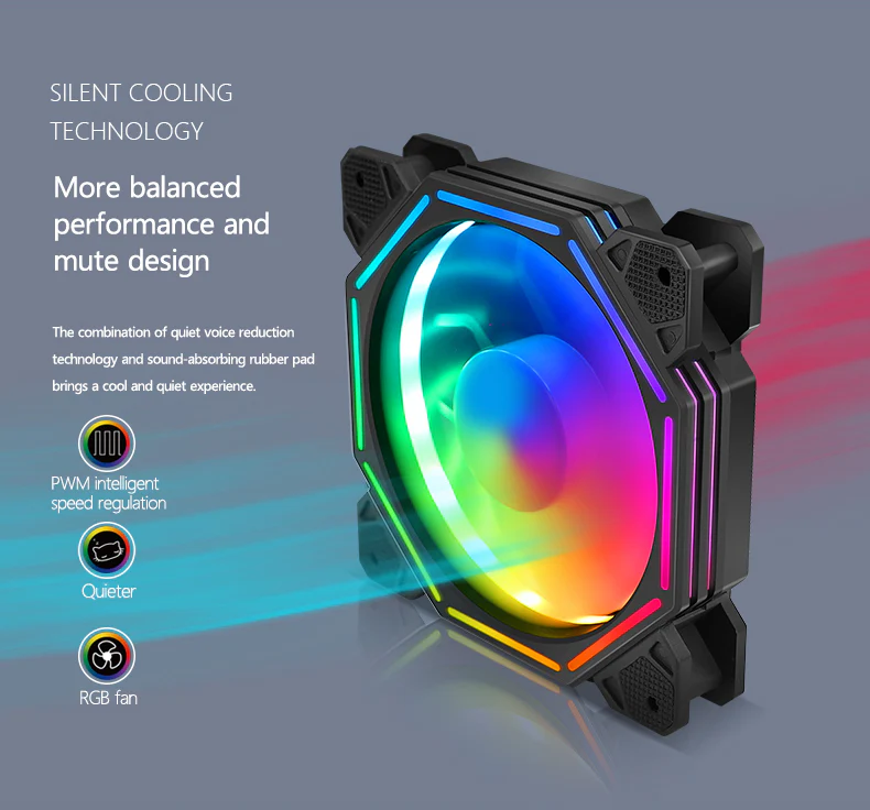 TrueNort Pc Case Fan 120mm RGB 6Pin 12V 3W White, Single Fan | BJ-120-01 - Image 5