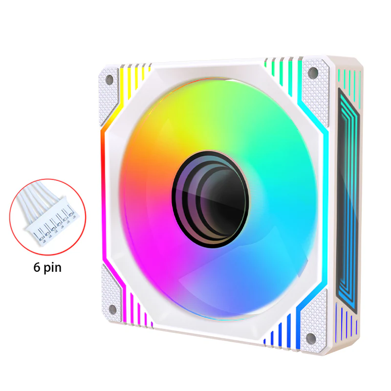 TrueNort Pc Case Fan 120mm RGB 6Pin 12V 3W White, Single Fan - Image 6