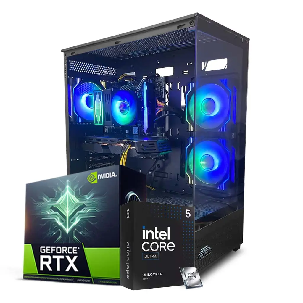 Ultra 5 Gaming PC, Intel Core Ultra 5 245KF, NVIDIA GeForce RTX 5060 8GB GDDR7 Graphics Card, 16GB DDR5 RAM, 1TB NVMe SSD, Windows 11 Pro, RGB Gaming Case Black