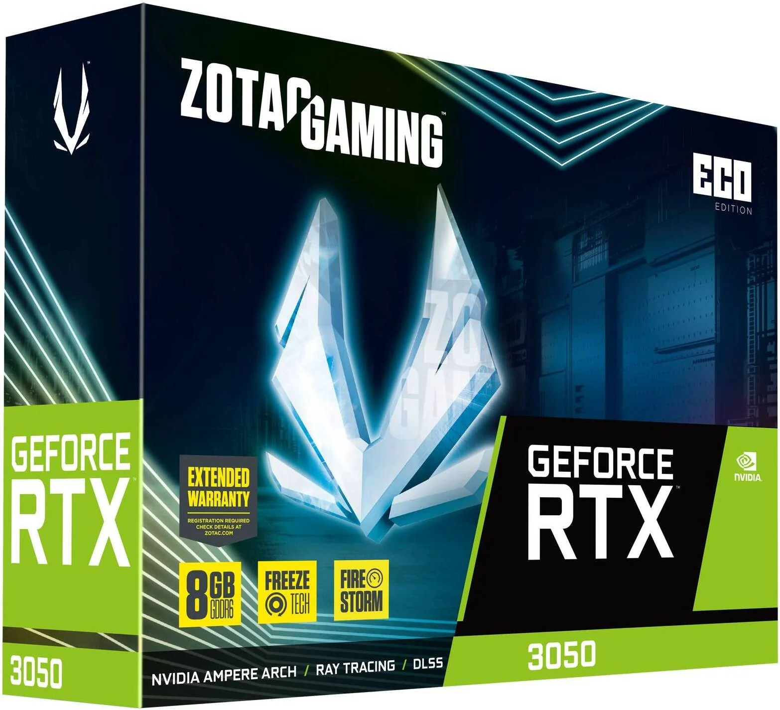ZOTAC GAMING GEFORCE RTX 3050 ECO Edition Graphics Card, 8GB GDDR6 128-bit Memory, 14 Gbps Memory Clock, 1777 MHz Boost Clock, 2560 CUDA, PCI E 4.0 8x, 3x DP 1.4a / 1x HDMI - Image 7